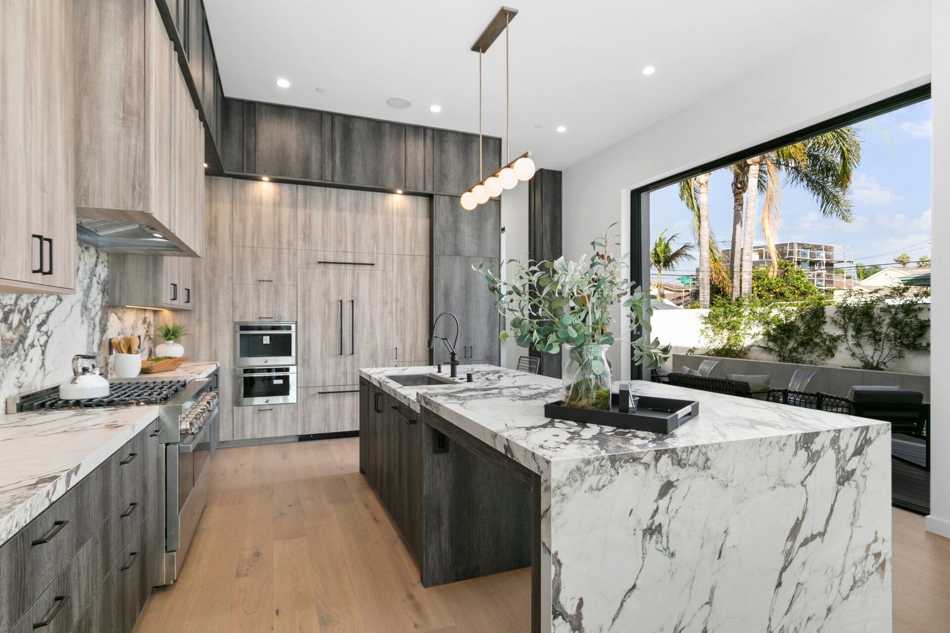 The kitchen and island at 215 Lincoln Avenue